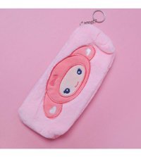 Piraye Gift 1277 Pembe Peluş Tek Gözlü Cüzdan Kalemlik