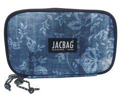 Jacbag Double Cover Mavi Bölmeli Katlanabilir Çift Gözlü Cüzdan Kalemlik