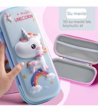 Happyplanet Unicorn Mavi Bölmeli Çift Gözlü Kalemlik