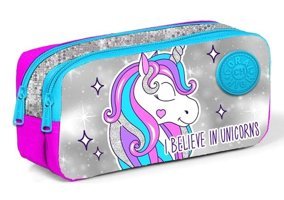 Yaygan Unicorn Gri Bölmeli Çift Gözlü Cüzdan Kalemlik