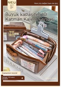 Happyplanet Kahverengi Bölmeli 3 Gözlü Cüzdan Kalemlik