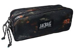 Jacbag Dual Pouch Yapraklı Siyah Bölmeli Çift Gözlü Cüzdan Kalemlik