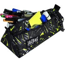 Jacbag Jac-02 Geometrik Sarı-Siyah Bölmeli Çift Gözlü Cüzdan Kalemlik