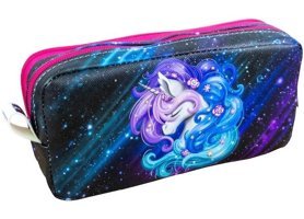 Onesize Unicorn Mavi Bölmeli Çift Gözlü Cüzdan Kalemlik