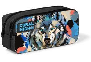 Coral High 12065 Siyah Bölmeli Çift Gözlü Cüzdan Kalemlik