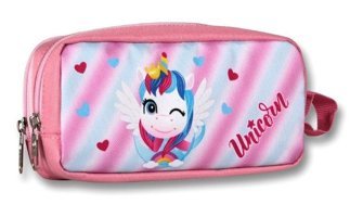 Cennec Unicorn Pembe Bölmeli Çift Gözlü Cüzdan Kalemlik