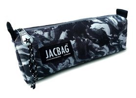 Jacbag Prime Batik Desenli Beyaz-Siyah Tek Gözlü Cüzdan Kalemlik