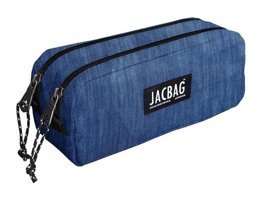 Jacbag Dual Pouch Mavi Bölmeli Çift Gözlü Cüzdan Kalemlik