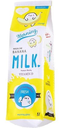 Heamor Kawaii Süt Kutusu Sarı Tek Gözlü Cüzdan Kalemlik