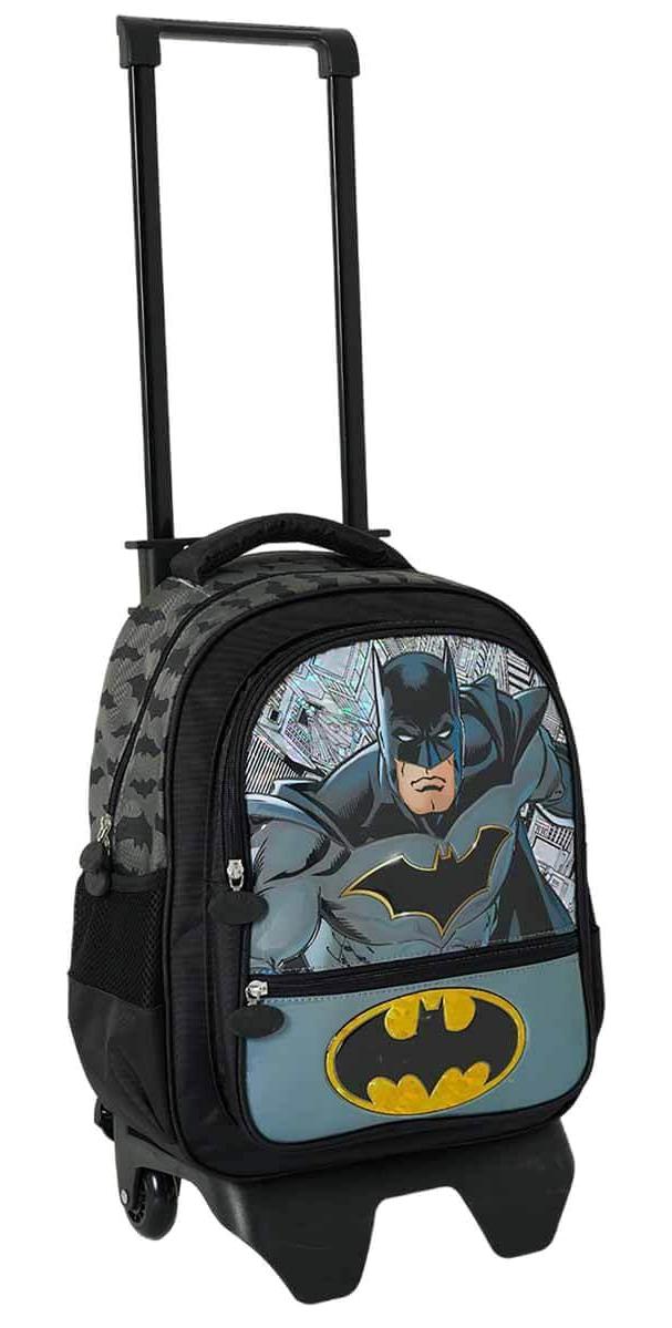 OBM 2026 Batman DC Tekerlekli 5 Gözlü Siyah İlkokul Erkek Çocuk Çekçekli Çantası