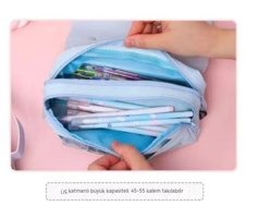 Happyplanet Mor Bölmeli Çift Gözlü Cüzdan Kalemlik