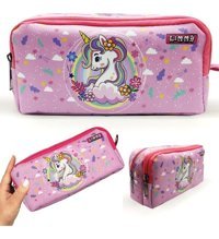 Limmy Unicorn Pembe Bölmeli Çift Gözlü Cüzdan Kalemlik