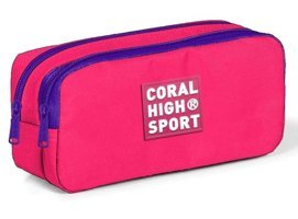 Coral High Mercan Bölmeli Çift Gözlü Cüzdan Kalemlik