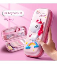 Haiyaao Pembe Bölmeli Çift Gözlü Kalemlik