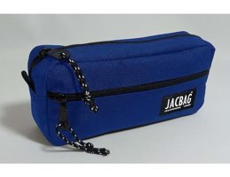 Jacbag Dual Zip Saks Mavisi Bölmeli Düz Çift Gözlü Cüzdan Kalemlik