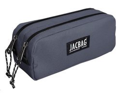 Jacbag Jac-08 Gri Bölmeli Düz Çift Gözlü Cüzdan Kalemlik