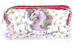 Vuki Unicorn Pembe Şeffaf Tek Gözlü Cüzdan Kalemlik