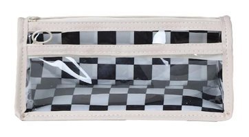 Boutiques Beyaz Bölmeli Şeffaf Çift Gözlü Cüzdan Kalemlik