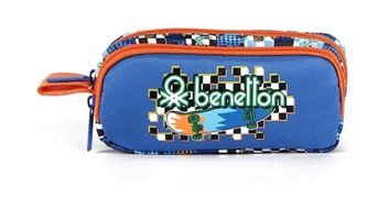 United Colors Of Benetton 03696-16427 Mavi Bölmeli Çift Gözlü Cüzdan Kalemlik
