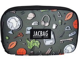 Jacbag Jac-11 Gri-Turuncu Bölmeli Çift Gözlü Cüzdan Kalemlik