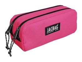 Jacbag Dual Pouch Pembe Bölmeli Düz Çift Gözlü Cüzdan Kalemlik