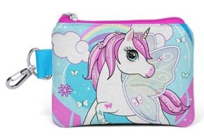 Coral High Unicorn Mavi-Pembe Tek Gözlü Cüzdan Kalemlik