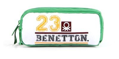 United Colors Of Benetton 76025 Beyaz-Yeşil Bölmeli Çift Gözlü Cüzdan Kalemlik