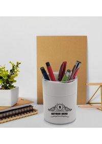 Bk Model 33 Beyaz Tek Gözlü Kalemlik