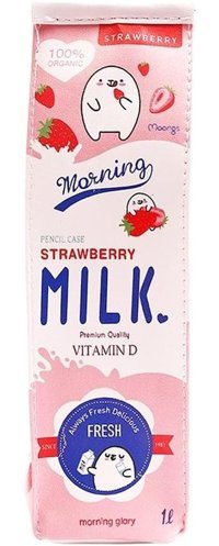 Heamor Kawaii Süt Kutusu Pembe Tek Gözlü Cüzdan Kalemlik