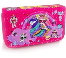 Onesize Unicorn Pembe Bölmeli Katlanabilir 3 Gözlü Cüzdan Kalemlik