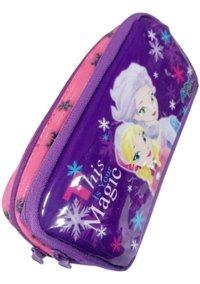 Glanart Frozen Mor Bölmeli Çift Gözlü Cüzdan Kalemlik