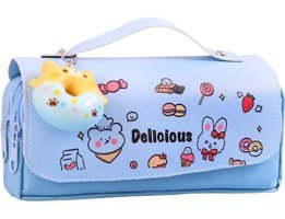 Heamor Kawaii Mor Bölmeli Çift Gözlü Cüzdan Kalemlik