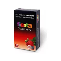 Fiesta Strawberry Çilek Aromalı Tırtıklı Prezervatif 12'li