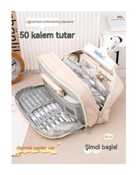Kk Açık Pembe Bölmeli Düz 3 Gözlü Cüzdan Kalemlik