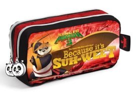 Yaygan Kung Fu Panda Turuncu Bölmeli Çift Gözlü Cüzdan Kalemlik