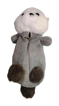 Magideal Gri Peluş Tek Gözlü Cüzdan Kalemlik