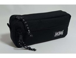 Jacbag Dual Zip Siyah Bölmeli Düz Çift Gözlü Cüzdan Kalemlik