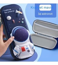 Happyplanet Astronot Lacivert Bölmeli Çift Gözlü Kalemlik
