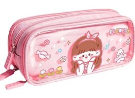 Luckystars Pembe Bölmeli 3 Gözlü Cüzdan Kalemlik