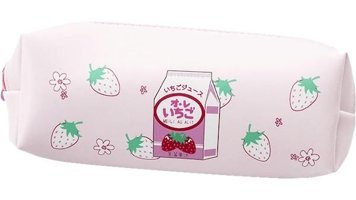 Heamor Kawaii Çilek Suyu Pembe Tek Gözlü Cüzdan Kalemlik