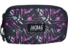 Jacbag Jac-11 Geometrik Gri-Pembe Bölmeli Çift Gözlü Cüzdan Kalemlik