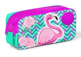 Yaygan Flamingo Çok Renkli Bölmeli Çift Gözlü Cüzdan Kalemlik