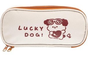 Heamor Tuval Lucky Dog Mor Tek Gözlü Cüzdan Kalemlik