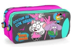 Yaygan 32172 Pembe-Kahverengi Bölmeli Çift Gözlü Cüzdan Kalemlik