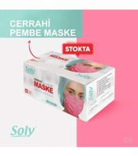 Soly Care Tek Kullanımlık 3 Katlı Lastikli Telli 50'li Yetişkin Ultrasonik Cerrahi Maske Beyaz