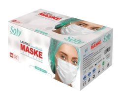 Soly Care Tek Kullanımlık 3 Katlı Lastikli Telli 800'lü Yetişkin Ultrasonik Cerrahi Maske