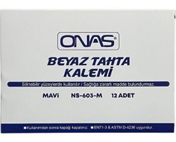 Onas NS-603 12 Adet Doldurulabilir Silinebilir Mavi Tahta Kalemi