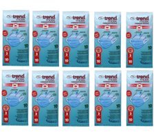 Trendmask Tek Kullanımlık 3 Katlı Lastikli Telli 500'lü Yetişkin Ultrasonik Cerrahi Maske Beyaz