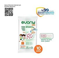 Evony Tek Kullanımlık 3 Katlı Lastikli Telli 10'lu Çocuk Cerrahi Maske Beyaz
