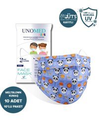 Unomed Tek Kullanımlık 3 Katlı Lastikli Telli 100'lü Çocuk Ultrasonik Maske Bej